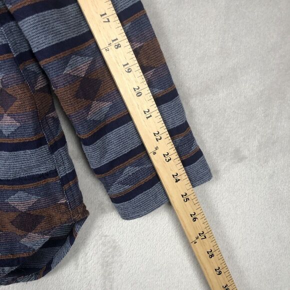 WOOLRICH Aztec Flannel Shirt Women's‎ XL Blue Button Up Casual Western Ranch - Picture 10 of 16